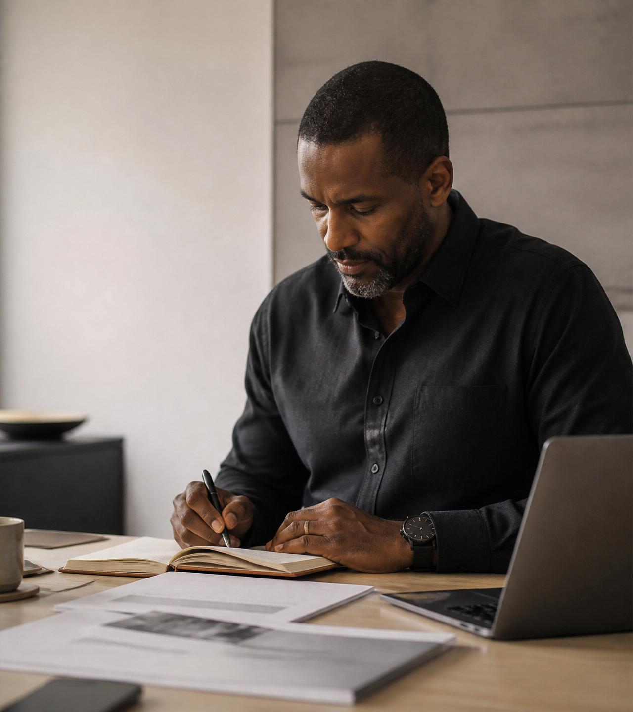 Consultor DMP analisando documentos estratégicos